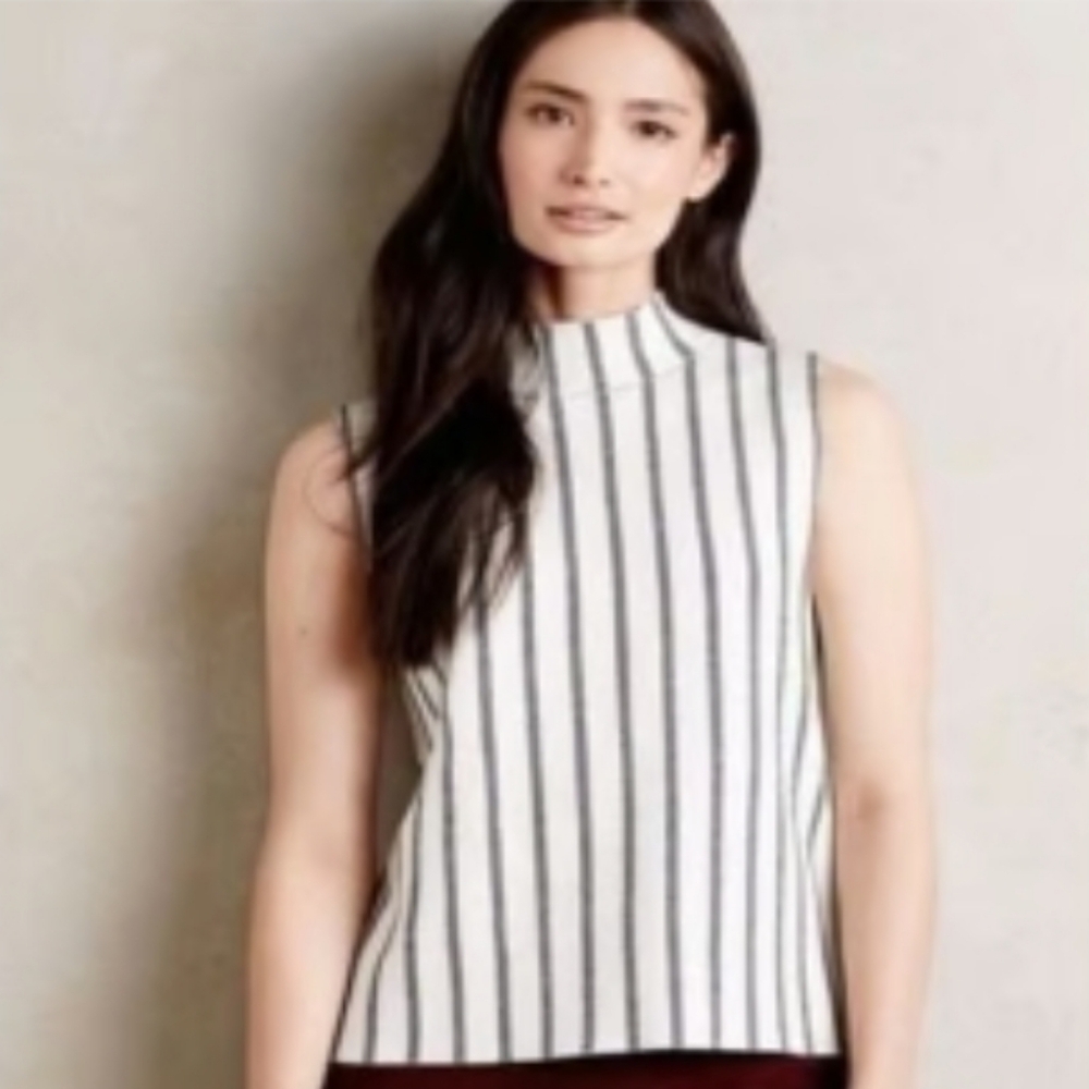 Moth Anthropologie Rochester Mok Neck Sleeveless Knit Top Size Small